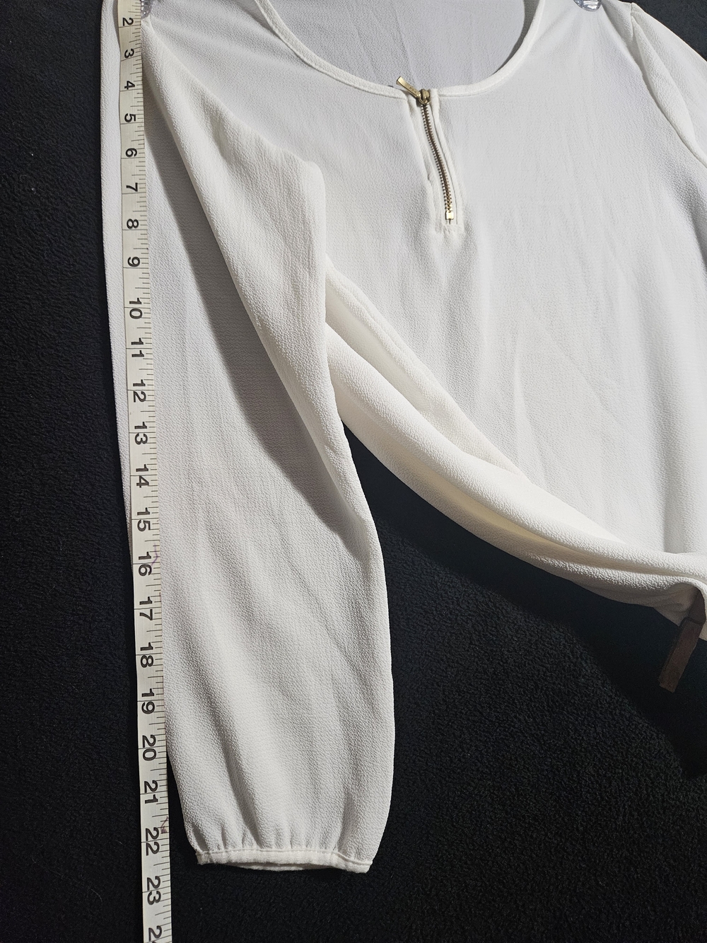 Marine Layer Modal White Round Neck Lace Up Top Long Sleeves  Women's S Tunic